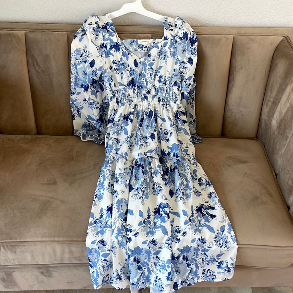 Blue floral dress